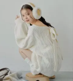 【美品】チコ　バックオープンケーブルルーズワンピース