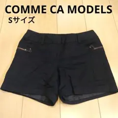 COMME CA MODELS ショートパンツ 麻 レーヨン ファスナーポケット