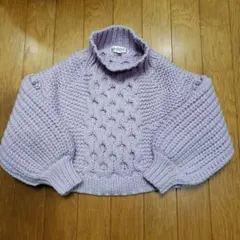 ❤スナイデルSNIDE❤ケーブルニットトップス/ショート丈プルオーバーラベンダー