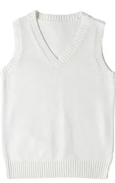 ホワイト Vネック スクールベスト 新品