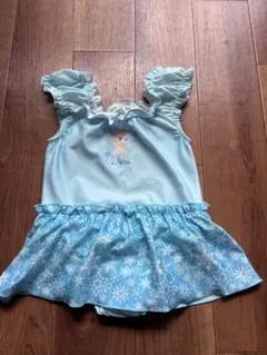 アナと雪の女王 エルサ 水色 フリル付き ワンピース水着 100cm