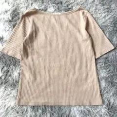 美品✨【OPAQUECLIP】ベージュ 半袖リブカットソー(M) 綿混 Ｔシャツ