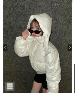 ショートダウンジャケット ホワイト　kd78