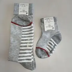 COMME CA ISM ボーダーソックス 2足セット　男性&ベビー