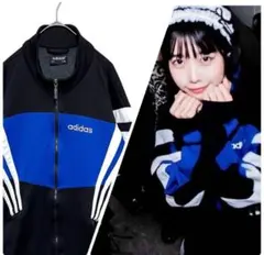 【希少・超ビッグサイズ‼️】あのちゃん着用90s adidasジャージ 黒青 古着