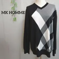 ミッシェルクラン アーガイル パターン Vネック ニット