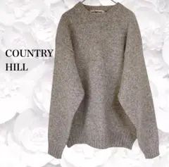 ニット セーター『カントリーヒル』ブラウン グレー 系【L】ウール　ジェンダー