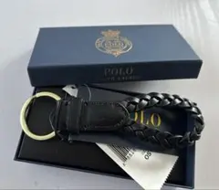 箱入り Polo Ralph Lauren ★本革 レザー キーホルダー 黒