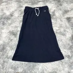 【チャンピオン】スウェットロングスカート ネイビー M ロゴ付き 紐付き【美品】のサムネイル
