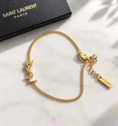 SAINT LAURENT ゴールドロゴブレスレットのサムネイル