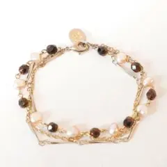 PAPILLONNER パピヨネ 3連淡水パール ブレスレット