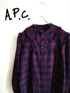 D221455 A.P.C. チェック フリル ブラウス