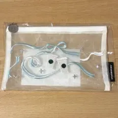 Starbucks ホリデー メッシュ刺繍ポーチ ホワイト