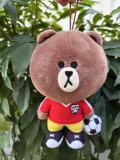 ブラウン サッカーぬいぐるみ 約20cm
