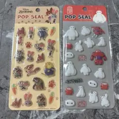 【新品】ディズニー　ベイマックス　ズートピア　ぷっくりシール