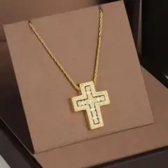 新品 ゴールド クロスネックレス ダブルクロス 十字架 ベルエポック ペンダント