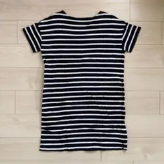 無印良品　ボーダーワンピース　ネイビーホワイト