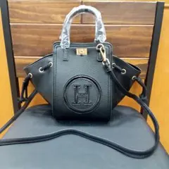 【お買得/未使用】ひねり金具2wayロゴショルダーバッグ/ブラック③