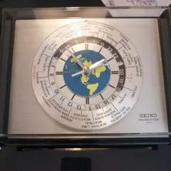 【未使用　汚れあり】SEIKO トランジスタ 置時計　グローバルタイム