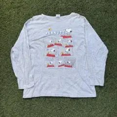 992 90s PEANUTS Snoopy Comic Grey L/S Tのサムネイル