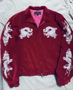 【別珍】ヴィンテージ　コリジャン　バーガンディ VINTAGE(ヴィンテージ) 50s 東洋 別珍 KOREA TIGER DRAGON