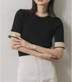 【センスオブプレイスバイアーバンリサーチ】バイカラーコンパクトセーター