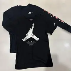 Nike ジョーダンロゴ Tシャツ 黒　2点セット160㎝