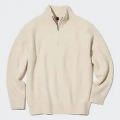 ユニクロ UNIQLO スフレヤーンハーフジップセーター