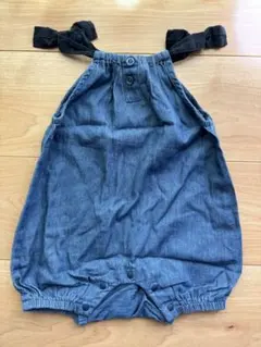 プティマイン　肩リボン キャミソール　サロペット　80㎝　デニム