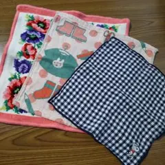 スヌーピー、ミッフィー、FEILER タオルハンカチ3枚セット