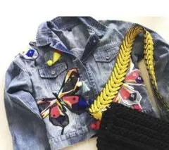 蝶刺繍デニムジャケット