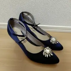 ORiental TRaffic　ビジューパンプス　クリーニング済　ネイビー