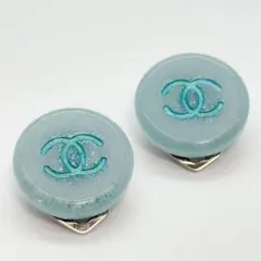 ♡未使用♡ CHANEL シャネル イヤリング ココマーク ライトブルー