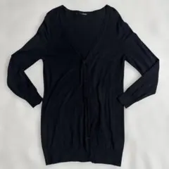 レディース　ロングカーディガン　Lサイズ　ブラック