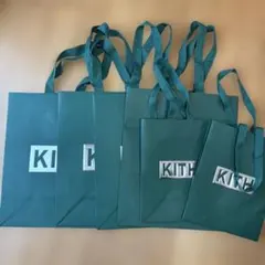 KITH ショッパー　紙袋　大阪　グリーン　6枚セット 包装紙付きのサムネイル