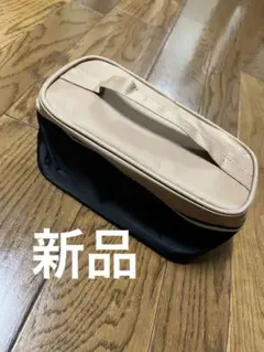 ベージュと黒のポーチ✴︎大容量