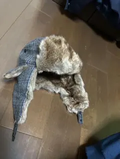 フライトキャップ ファー デニム グレー