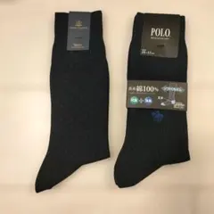 POLO ネイビー ドット柄　 メンズソックス 25-27cm