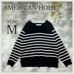 アメリカンホリック/パネルボーダーニット/ラグランスリーブ/サイドスリット