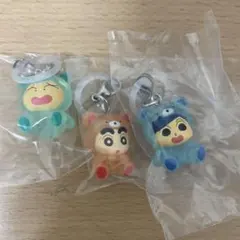 クレヨンしんちゃん　めじるしアクセサリー　3個セット　みんなでくまパジャマ