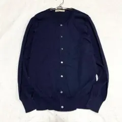 【ヌメ】カーディガン 綿100％ フルボタン 日本製 クルーネック 長袖 2