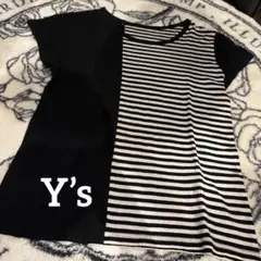Y's 半袖Tシャツ 黒と白のストライプ　M