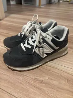 New Balance WL574 ブラック/グレー スニーカー