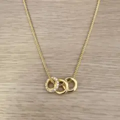 ネックレス 3連リング ゴールド