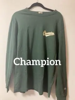 Champion サイズX-LARGE ダークグリーン 長袖Tシャツ　ロンT