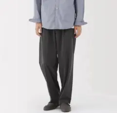 無印良品　乾きやすいイージータックワイドパンツ　チャコールグレー　XXL