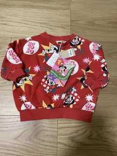 新品未使用　リトシー　ミッキー　クリスマス　サンタ　トレーナー　赤　80