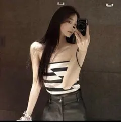 meltthelady rib tube tops black - メルカリ
