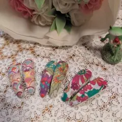 リバティ☆くるみパッチンピン☆ 6個セット