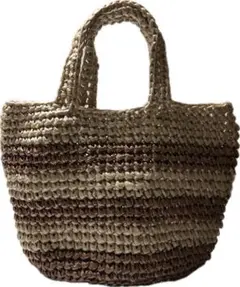 ハンドメイド かごバッグ 手編み トートバッグ